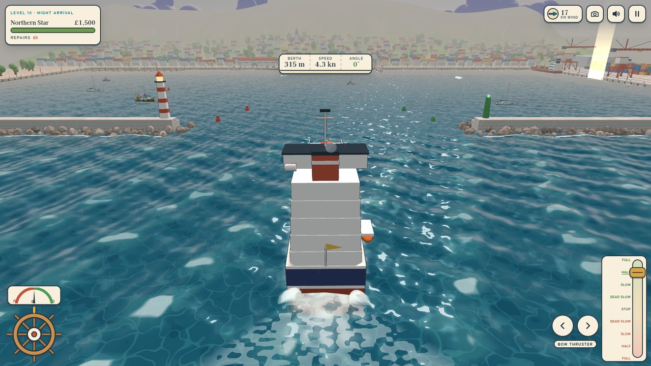 Northern Star coming in past the lighthouse